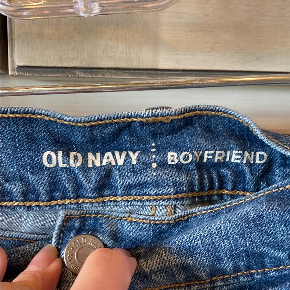 Old Navy Blue Distressed Jean Shorts - Picture 2 of 4